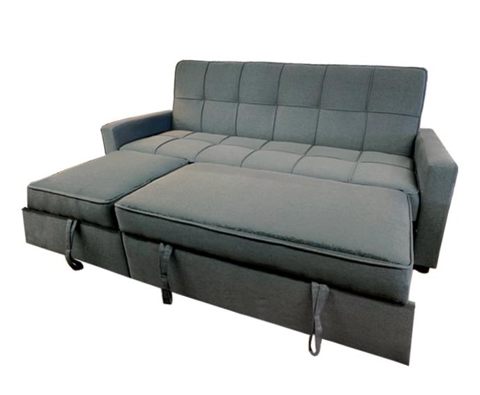 Romeo Gray Media Bed with Chaise and Ottoman
